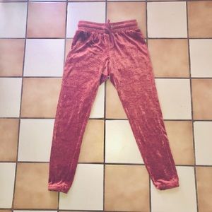 UO crushed velvet sweat pants
